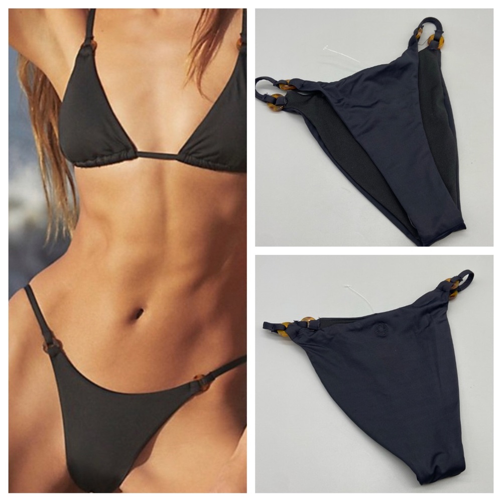 New! Free People x rhythm swim ring itsy pant bikini bottom black 1920
